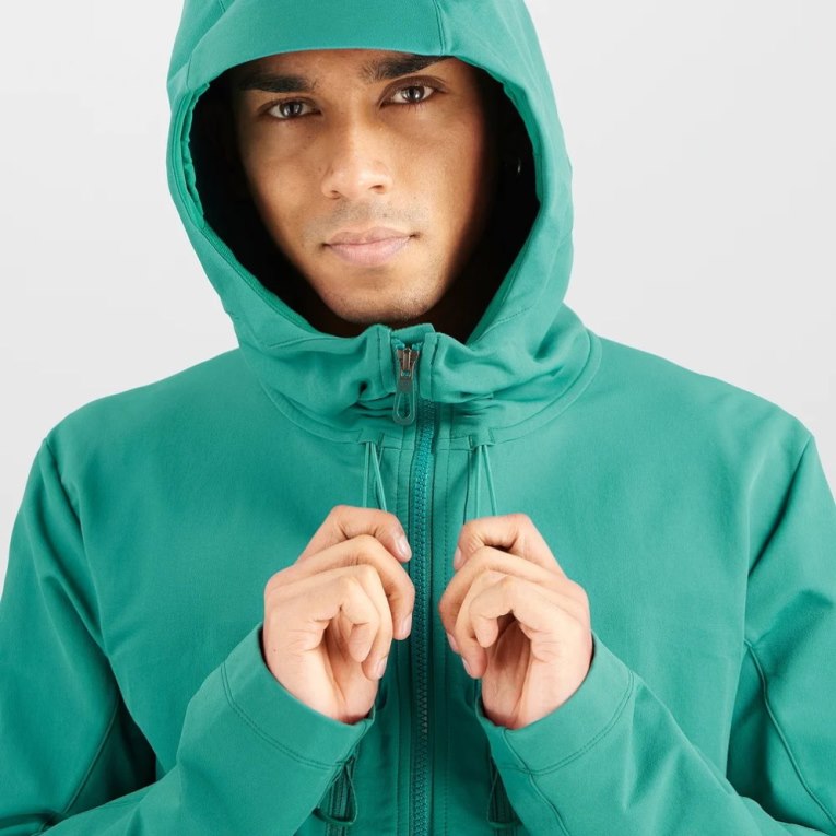 Turquoise Salomon Outpeak Softshell Full Zip Men's Jackets | IE UY7351